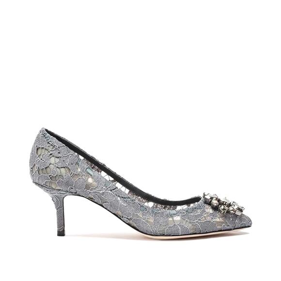 Dolce & Gabbana Bellucci 60 Pumps in Taormina Lace Crystals Grey 36 - Picture 3 of 10